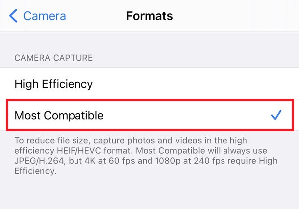 Nehmen Sie MP4 auf dem iPhone über die Einstellungen auf