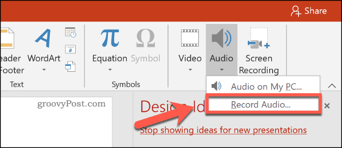Aufzeichnen von PowerPoint mit Audio (direkte Methode)