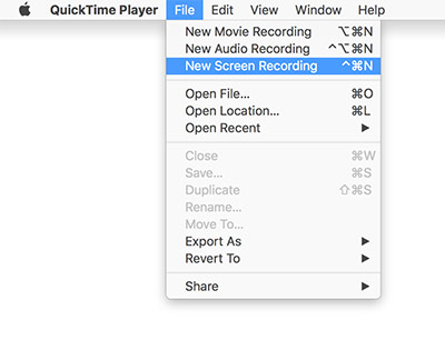 QuickTime Player - Beste Alternative zu Bandicam für Mac