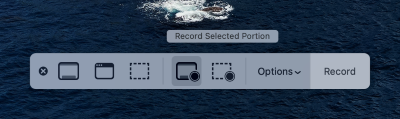 Aufnehmen eines Ausschnitts mit der Screenshot-Symbolleiste auf dem Mac