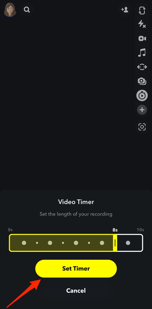 Auf Snapchat aufnehmen, ohne die Taste gedrückt zu halten – Timer einstellen