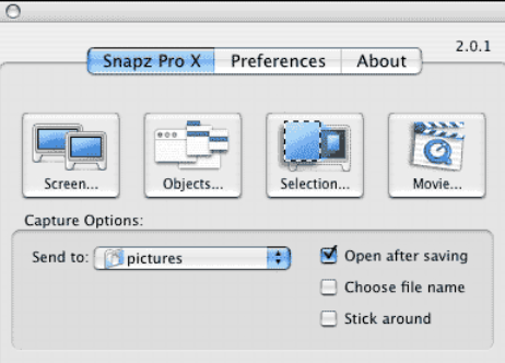 Snapz Pro X zum Aufnehmen von Videos auf dem Mac