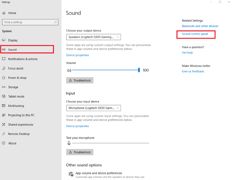 Suchen Sie in den Windows-Einstellungen nach der Sound-Systemsteuerung