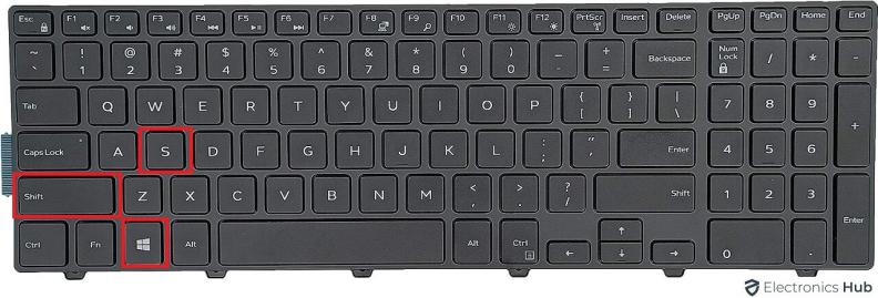 Screenshot auf HP mit Tastaturkürzeln