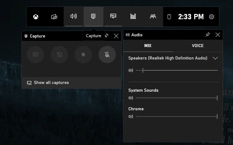 Bildschirmaufnahme auf dem Surface Pro über die Xbox Game Bar