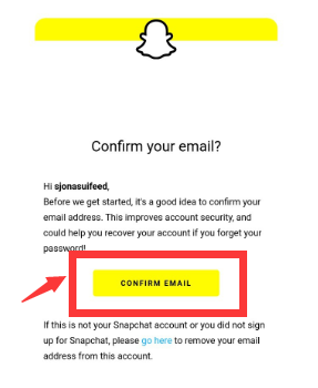 Bestätigen Sie die E-Mail-Adresse, um das Snapchat-Konto zu entsperren