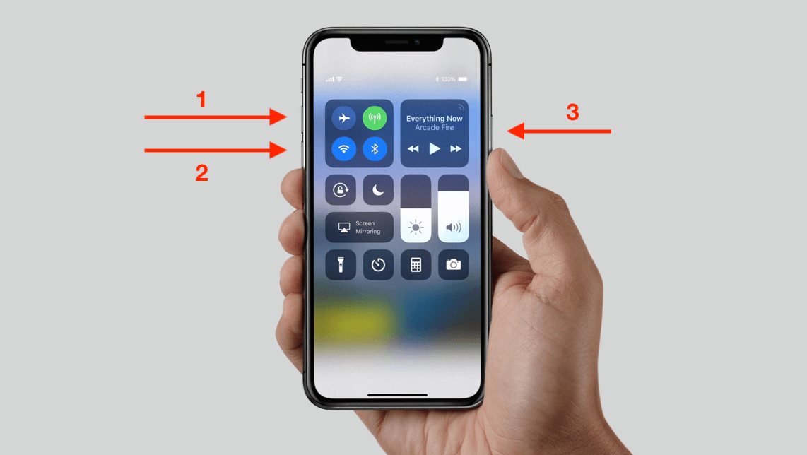Starten Sie das Iphone X-Gerät neu