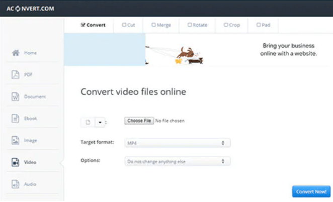 Verwenden von Aconvert zum Konvertieren von Videos in HD