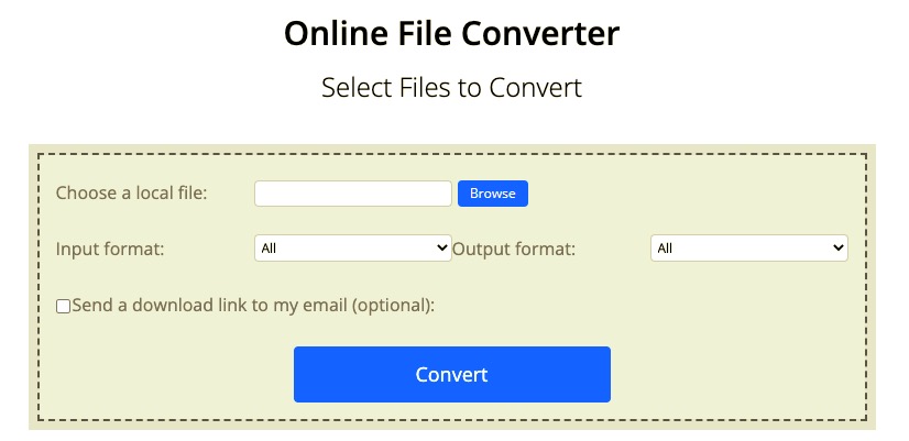 Convertfiles - Einer der MOV to AVI Converter