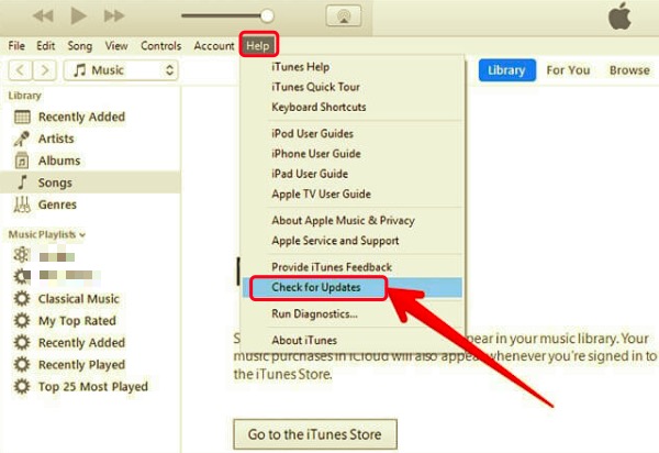 Aktualisieren Sie iTunes, um das Problem zu beheben, dass iTunes-Filme nicht heruntergeladen werden