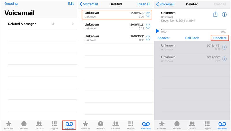Stellen Sie gelöschte Voicemails auf dem iPhone mithilfe des Abschnitts „Gelöschte Nachrichten“ wieder her