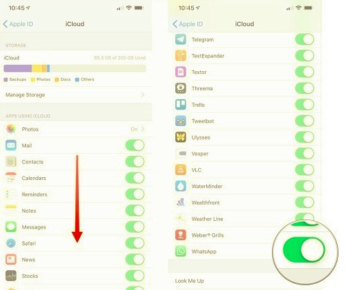 Aktivieren Sie iCloud Backup für WhatsApp Local Backup