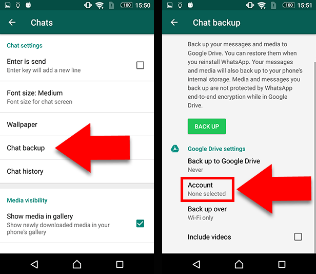 Laden Sie WhatsApp-Nachrichten auf Android herunter