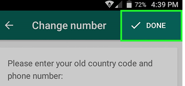 Ändern Sie die Nummer auf WhatsApp