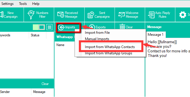 So exportieren Sie WhatsApp-Kontakte mit WhatBot