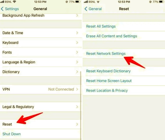 Setzen Sie die Netzwerkeinstellungen auf dem iPhone zurück, um zu beheben, dass WhatsApp-Kontakte nicht angezeigt werden