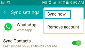 Setzen Sie WhatsApp Sync zurück, um Kontakte zu beheben, die keine Probleme anzeigen