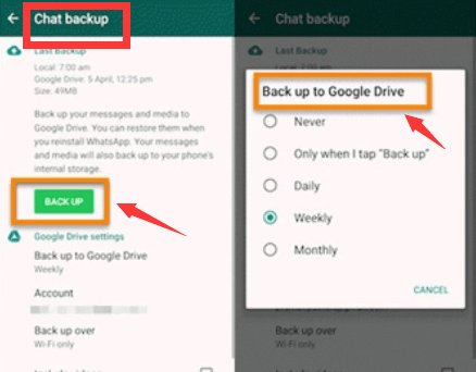 Fix WhatsApp Restore Failed on Android: Erstellen Sie ein WhatsApp-Backup auf Ihrem Android-Telefon