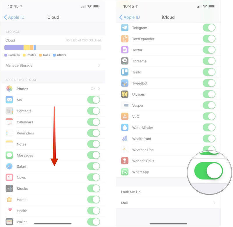 Übertragen von WhatsApp zwischen zwei iPhone-Geräten mit iCloud Backup