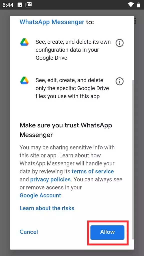 Stellen Sie WhatsApp aus einem Backup auf Android mit der Backup-Funktion von WhatsApp auf Google Drive wieder her