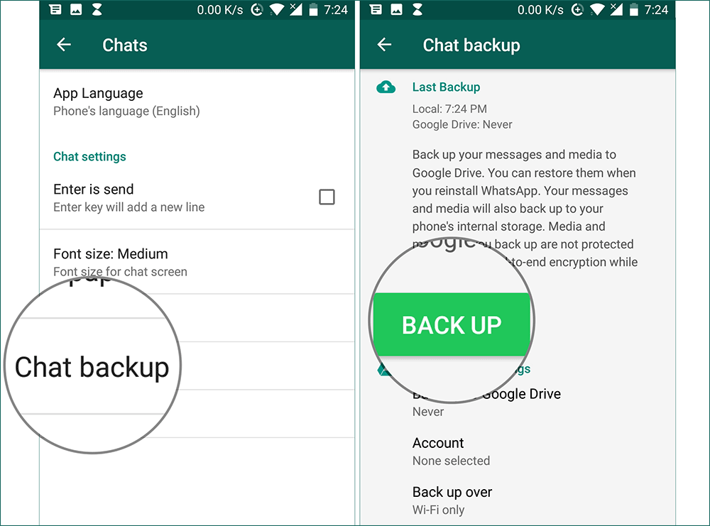 Siehe Gelöschte Nachrichten auf WhatsApp mit Google Drive