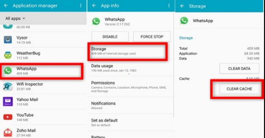 Löschen Sie den Cache von WhatsApp auf Ihrem Gerät auf Android