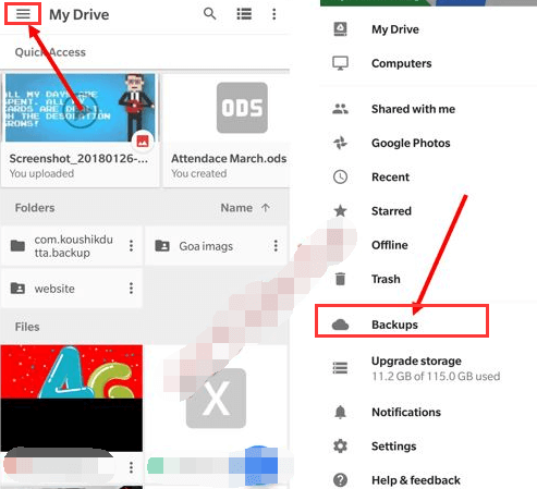 Gelöschte Textnachrichten auf dem Samsung S22 Ultra mit Google Drive abrufen