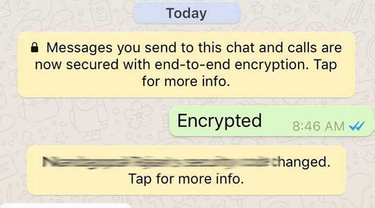 Verschlüsselte WhatsApp-Nachrichten