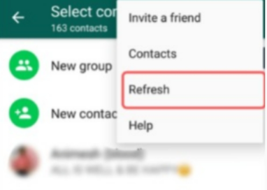Aktualisieren der WhatsApp-Kontaktliste, um zu beheben, dass WhatsApp-Kontakte keine Namen anzeigen
