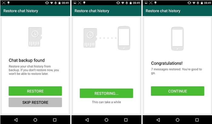 Wiederherstellen des WhatsApp-Chat-Verlaufs von Samsung