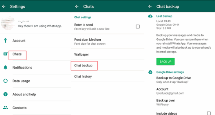 Nur WhatsApp-Chat ohne Mediendateien sichern