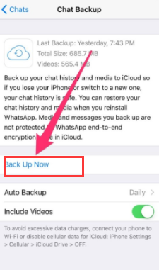 Sichern Sie WhatsApp-Nachrichten in iCloud