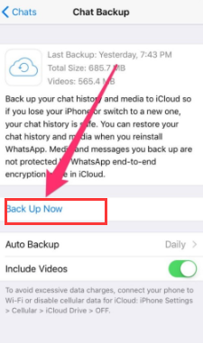 Sichern Sie WhatsApp mit iCloud