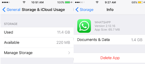 Löschen Sie den Cache von WhatsApp auf Ihrem Gerät auf dem iPhone