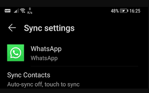 Aktualisieren Sie WhatsApp Sync, um zu beheben, dass WhatsApp-Kontakte keine Namen anzeigen