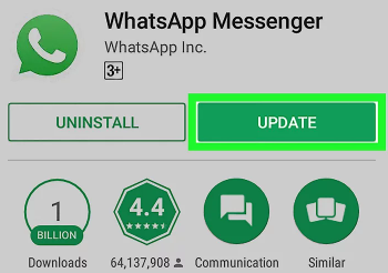 Stellen Sie sicher, dass WhatsApp aktualisiert ist