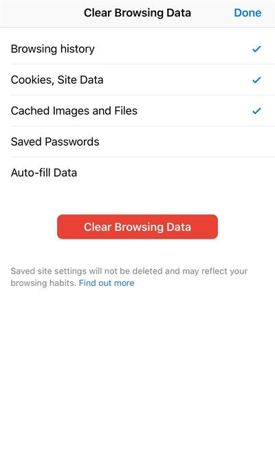 Löschen Sie den Youtube-Cache auf dem iPhone, indem Sie die Browserdaten löschen