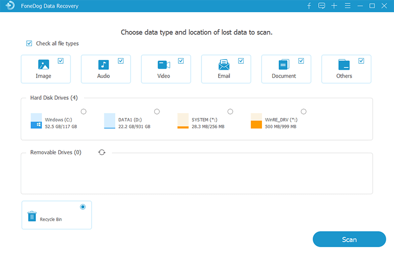 Wählen Sie Dateityp und Speicherort