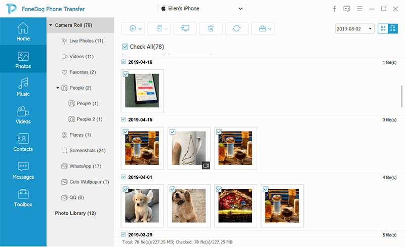 Wählen Sie Fotos